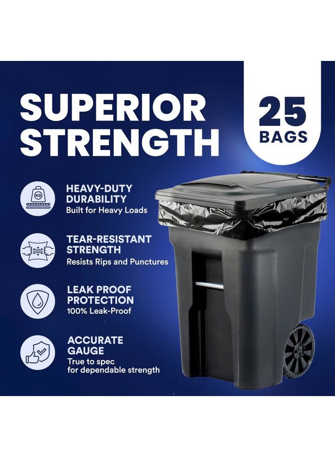 Plasticplace 65 Gallon Trash Bags │ 2.7 Mil │ Black Heavy Duty Garbage Can Liners │ 50” x 48” (25 Count) (W65LDB225A) - Image 5