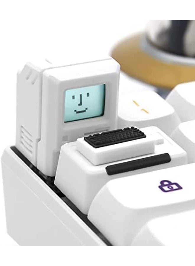 Custom Keycaps for Esc Key and Tab Key, Magnetic Light Transmission Keycaps, Classic Retro Mechanical Backlit Keyboard Esc Tab Keycap for GK61 GK64 SK87 GH60 PC Gamer ect Most Keyboard (White) - Image 1