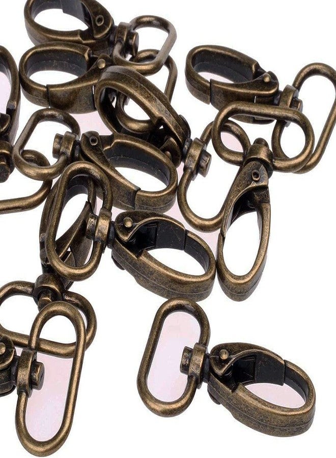 DERRILLA 1-inch Antique Brass Curved Lobster Clasps Swivel Trigger Clips Snap, Swivel Snap Hooks for Strap Bag Purse (10) - Image 4