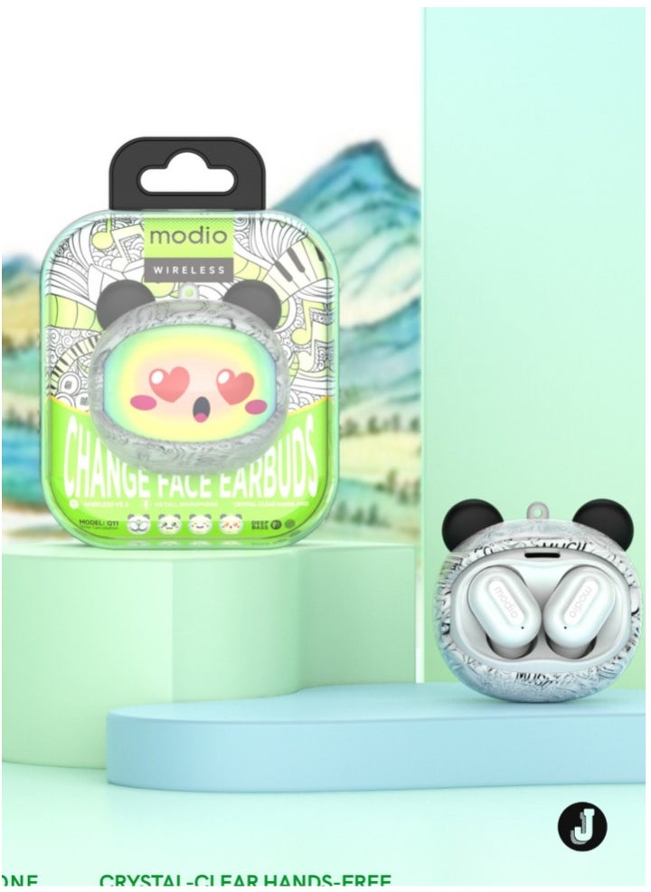"2024 Modio Q11 Change Face Earbuds – Customizable Design, Premium Sound, and Comfortable Fit"