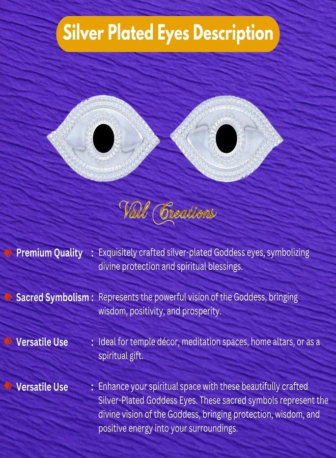 Vail Creations مجموعة Vail Creations من قطعتين من العيون الفضية الصغيرة للإله هانومان جي بوجا - Image 2