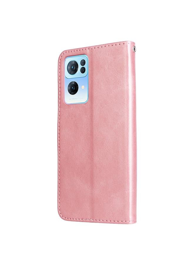 اس-توب جراب لهاتف OPPO Reno7 Pro 5G، الصين والعالم، جراب جلدي بتصميم جلد العجل بسحاب أفقي قابل للطي - Image 3