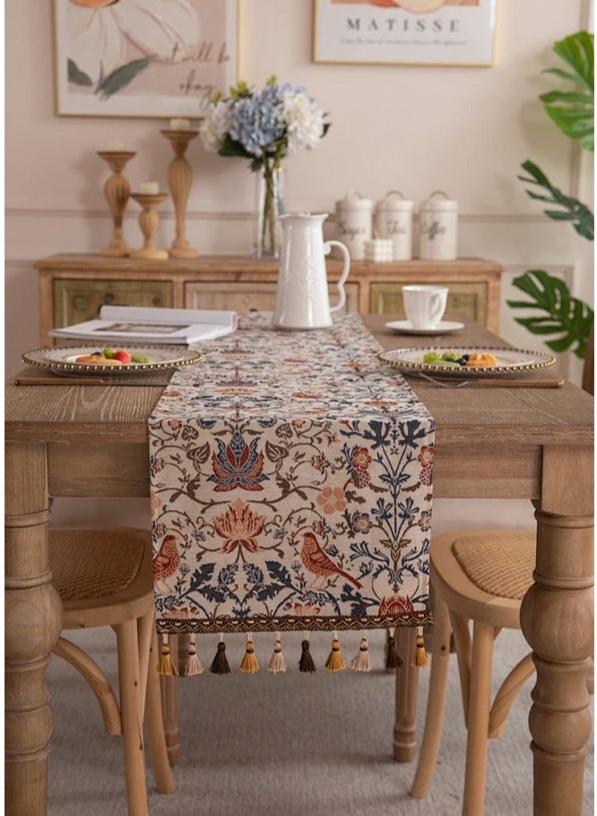 American retro long table runner, tea table, table cloth and flag, light luxury jacquard embroidery long tablecloth 30*180cm  - Image 3
