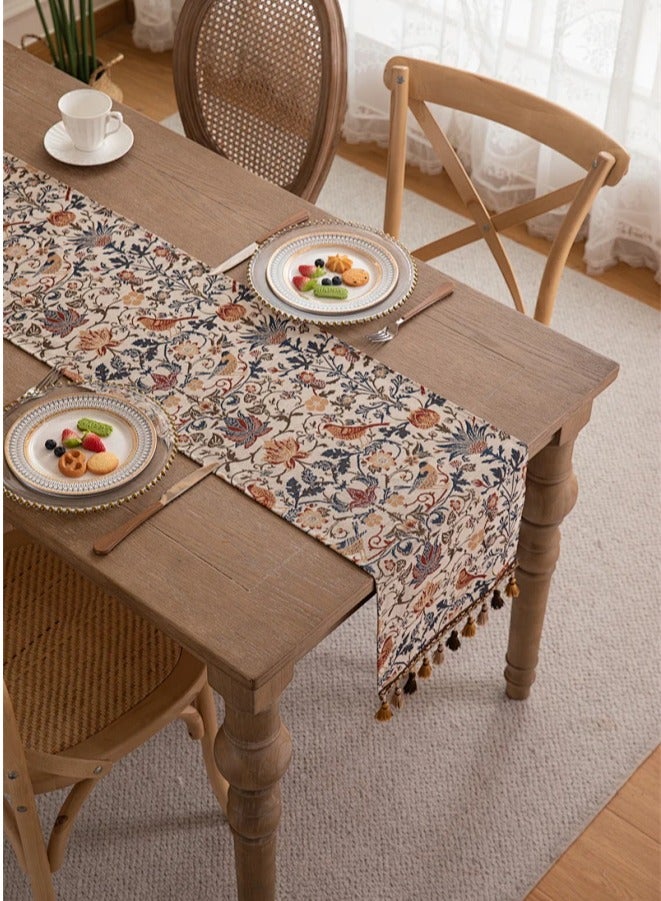 American retro long table runner, tea table, table cloth and flag, light luxury jacquard embroidery long tablecloth 30*180cm  - Image 1