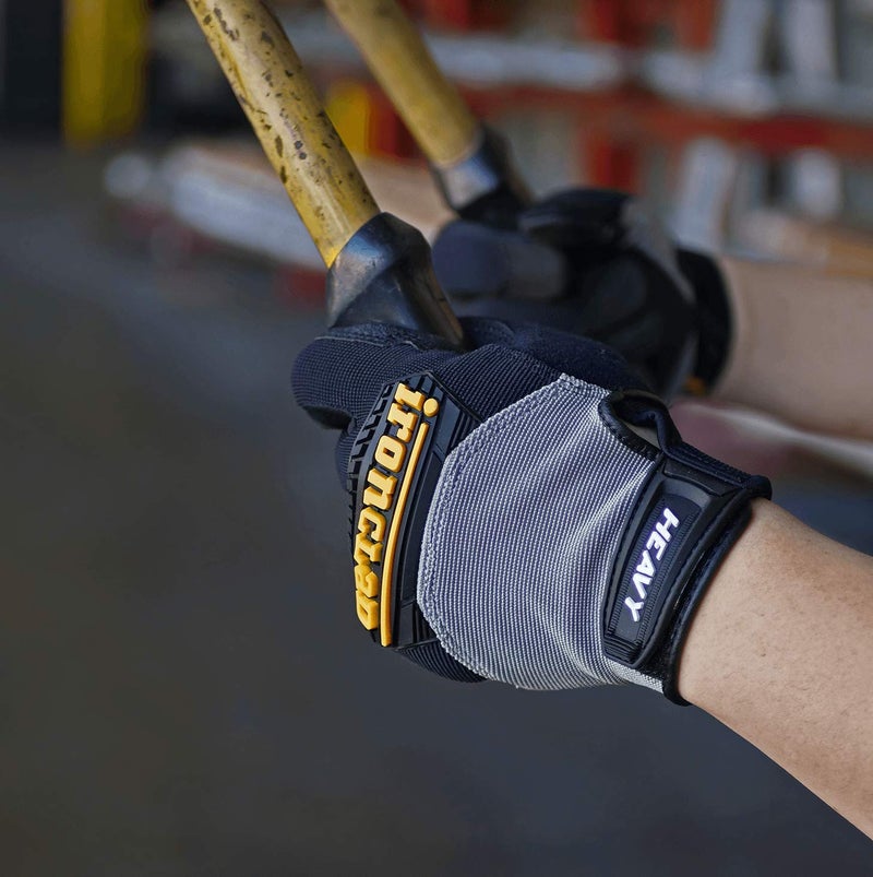 Ironclad Heavy Utility Work Gloves HUG, High Abrasion Resistance, Performance Fit, Durable, Machine Washable, (1 Pair), X-LARGE,Black & Grey - Image 4