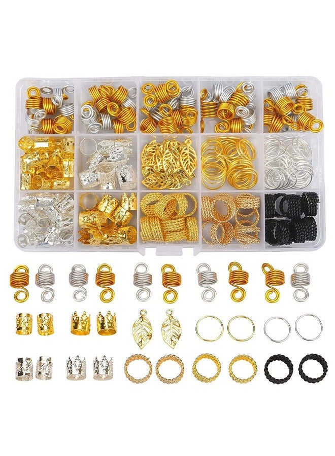 اتش واي 200 قطعة الخرز لضفائر الشعر ، معدن الذهب جديلة خاتم الكفة كليب جديلة اكسسوارات ، جديلة الشعر والمجوهرات اكسسوارات الشعر - Image 1