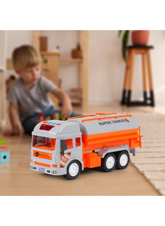 SHOPOFLUX Construction Tanker Truck Toy with Light & Sound, Friction Powered Push and Go Truck Toys for Kids, Boys and Girls Aged 3+ Year (Tanker) - Image 5