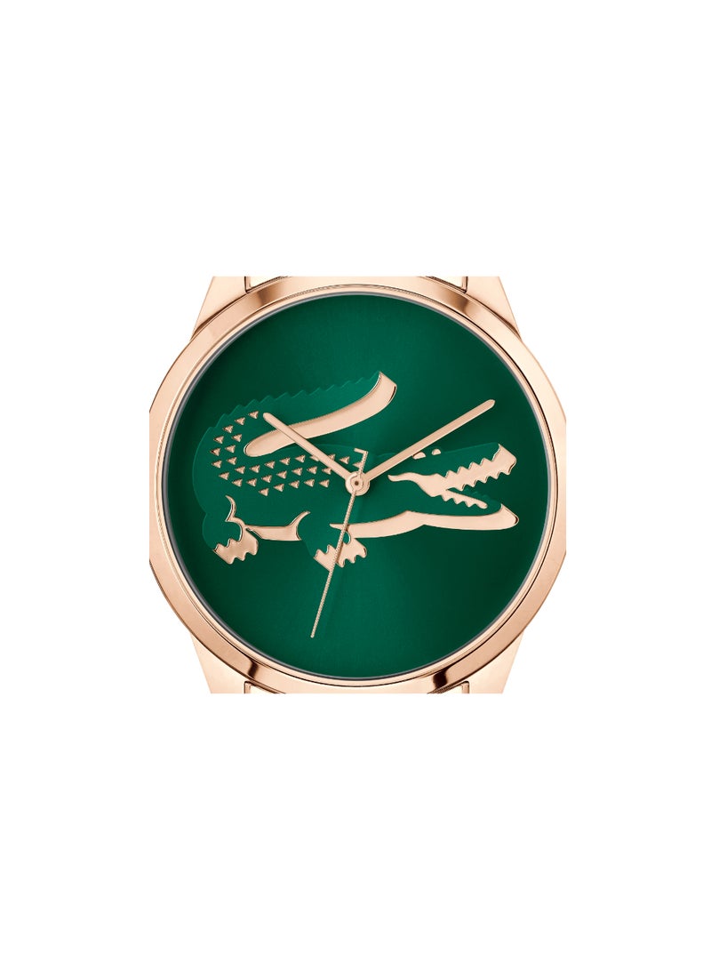 LACOSTE ساعة لاكوست ثلاثية اليدين للنساء مع سوار من الفولاذ المقاوم للصدأ بلون الذهب الوردي - 2001444 - Image 4
