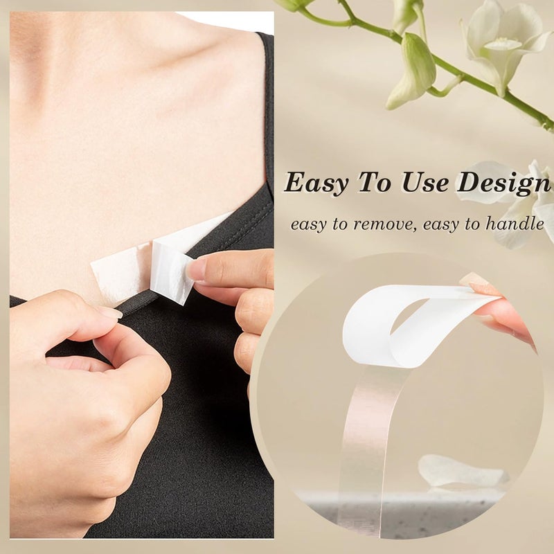 EKIND Clothes Tape Double Sided Invisible Fashion Tape, for Women Dress Shirt Neckline Fixing Clear Lingerie Adhesive Strips Non Slip No Show(72 Strips) - Image 4