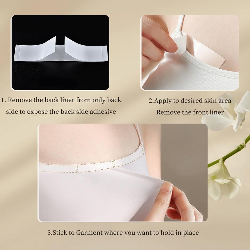 EKIND Clothes Tape Double Sided Invisible Fashion Tape, for Women Dress Shirt Neckline Fixing Clear Lingerie Adhesive Strips Non Slip No Show(72 Strips) - Image 3
