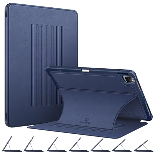 CaseBot Magnetic Case for iPad Pro 12.9-inch 6th Generation 2022, Multiple Angle Shockproof Rugged Stand Case, Soft TPU Back Cover w/Pencil Holder, Also Fit iPad Pro 12.9" 5th/4th/3rd Gen, Navy - Image 1