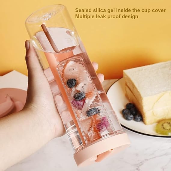 SHOPECOM SHOPECOM Fruit Infuser Water Bottle Juice Drinking Bottle Sports Water Bottle With Straw Drinking Cup Portable Large Capacity For Home Gym Outdoor travel camping Juice Drinking Bottle - Image 5