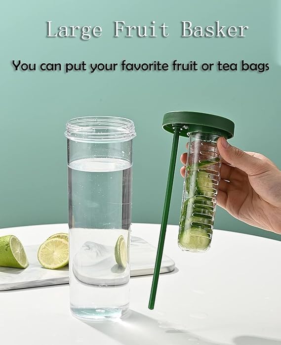 SHOPECOM SHOPECOM Fruit Infuser Water Bottle Juice Drinking Bottle Sports Water Bottle With Straw Drinking Cup Portable Large Capacity For Home Gym Outdoor travel camping Juice Drinking Bottle - Image 4