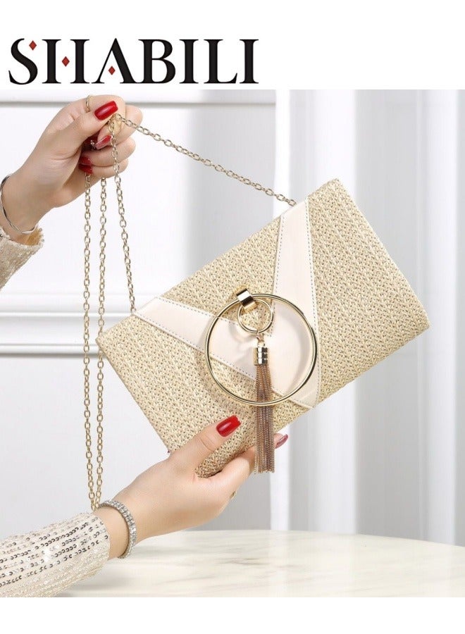 SHABILI Women's PVC Material Evening Party Clutch Bag, Ladies Designer Chain Banquet Package Handbag Tote Bags Shoulder Bag, Casual Crossbody Bag Satchel Bag Side Bag Carry Bag for College Students  - Image 1