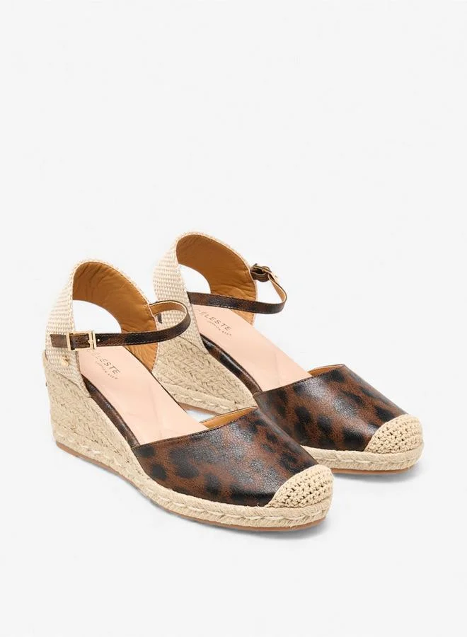 Celeste Womens Animal Print Wedge Heel Shoes