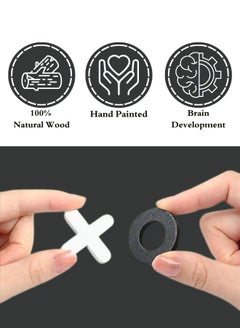 ATRI Wooden X O Game, Interactive Family Board Game Suitable for Adults and Kids middle Size 18CM  - Image 2