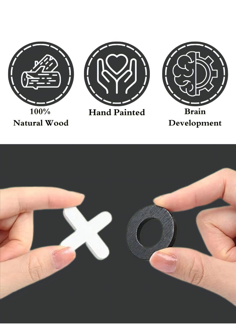 ATRI - Wooden X O Game, Interactive Family Board Game Suitable for Adults and Kids Large Size 22CM - Image 1
