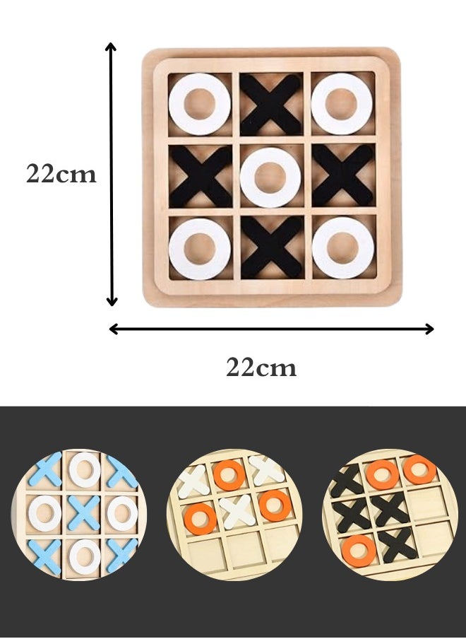 ATRI - Wooden X O Game, Interactive Family Board Game Suitable for Adults and Kids Large Size 22CM - Image 1
