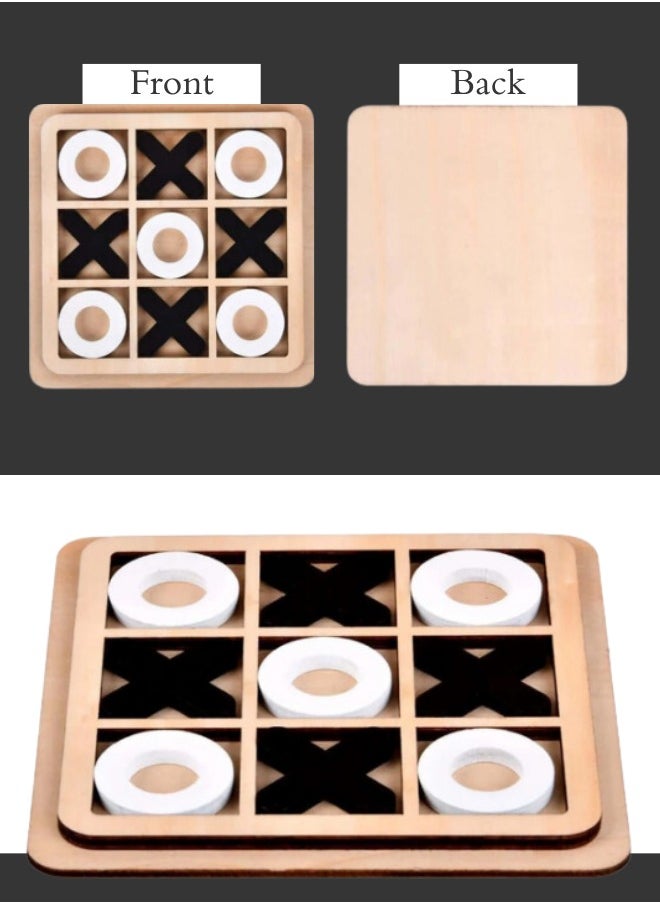 ATRI - Wooden X O Game, Interactive Family Board Game Suitable for Adults and Kids Large Size 22CM - Image 1
