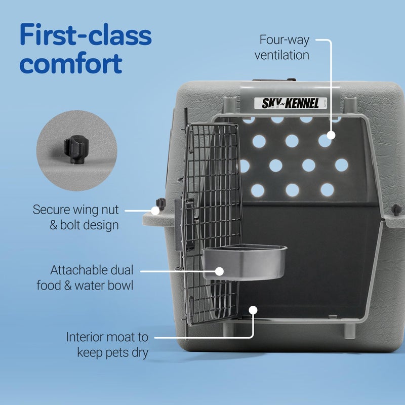Petmate Sky Kennel For Air and Travel Airline Compliant Dog Crate for Smaller Dog Breeds or Pets up to 15 lbs, Heavy Duty Dog Kennel, Made in the USA- 21" L - Image 5