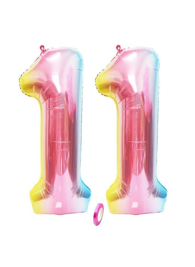 Jurxy Large Foil Mylar Balloons 40 Inch Rainbow Number Balloons Giant Jumbo Birthday Balloons For Birthday Party Decorations Rainbow 11 - Image 2