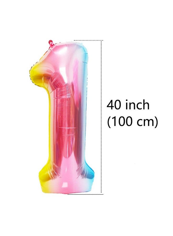 Jurxy Large Foil Mylar Balloons 40 Inch Rainbow Number Balloons Giant Jumbo Birthday Balloons For Birthday Party Decorations Rainbow 11 - Image 4
