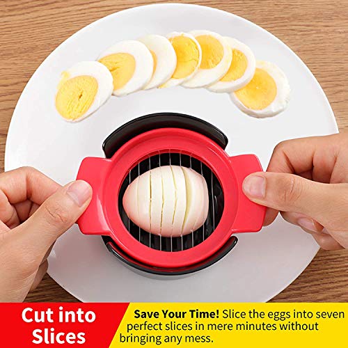 ONICORN Egg Slicer, 3 in 1 Stainless Steel Cutting Wire Cut Soft Boiled Eggs,Egg Chopper/Divider/Dicer/Cutter, Slicing Widget Slicing Cutter for Cooking Kitchen Accessories. (1PCS Random Color) - Image 4