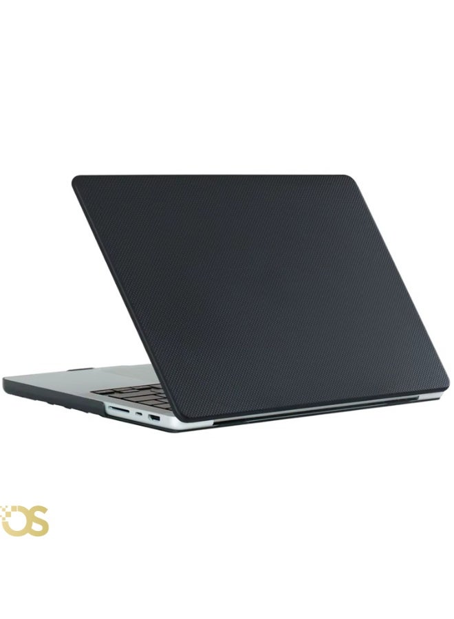 OS STORE Hard Shell Case for MacBook Air 15-inch — Scratch and impact resistant protection, slim and lightweight design with ventilation to maintain device cooling, easy to install and ideal for daily use — Compatible with MacBook Air 15 models A3241 M4 2025, A3114 M3 2024, A2941 M2 2023 (Carbon fiber textured dot-shaped pattern hard shell COVER BLACK) - Image 2