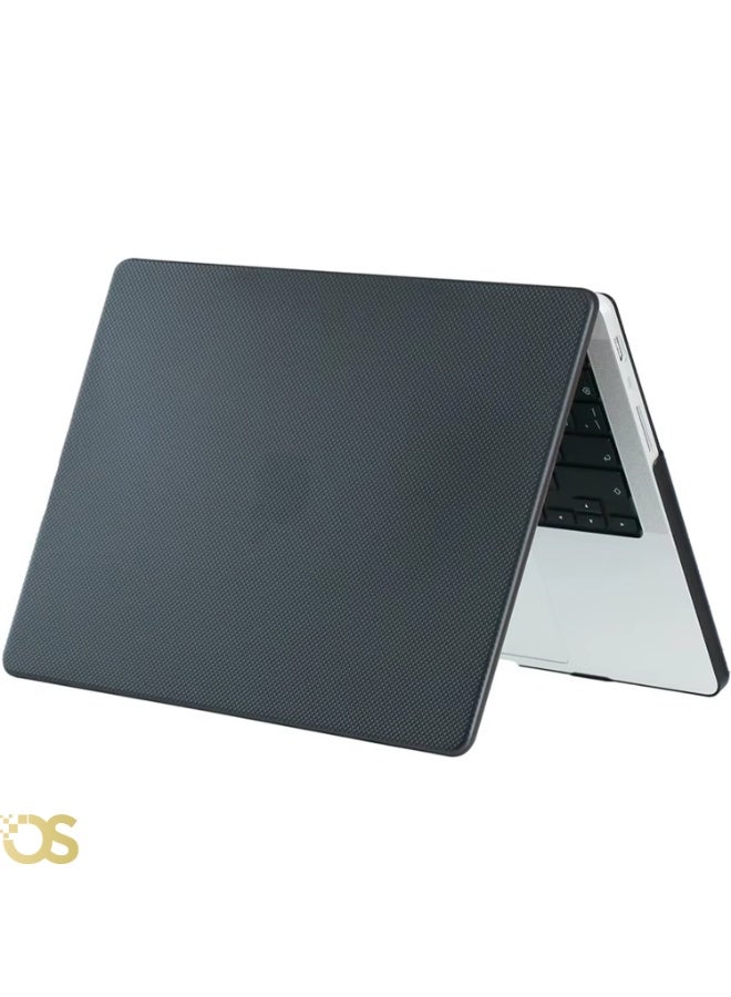 OS STORE Hard Shell Case for MacBook Air 15-inch — Scratch and impact resistant protection, slim and lightweight design with ventilation to maintain device cooling, easy to install and ideal for daily use — Compatible with MacBook Air 15 models A3241 M4 2025, A3114 M3 2024, A2941 M2 2023 (Carbon fiber textured dot-shaped pattern hard shell COVER BLACK) - Image 3