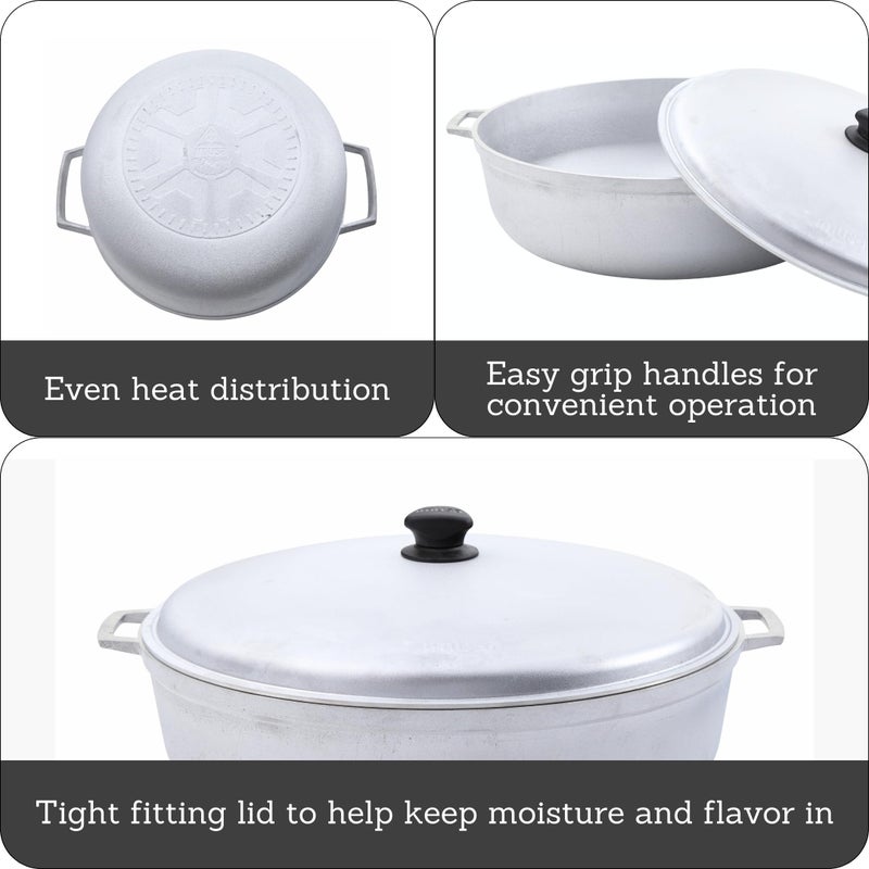 IMUSA GAU-80508 Jumbo Traditional Natural Caldero for Cooking and Serving, 18 Quart, Silver - Image 2