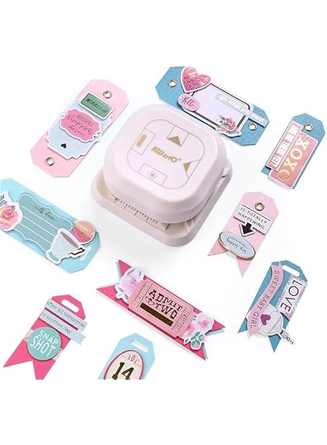 4-in-1 Paper Crafts Tag Punch, 2024 Gift Marker Punch, Crafting Paper Punches for Card Making Scrapbooking DIY Projects - Image 1