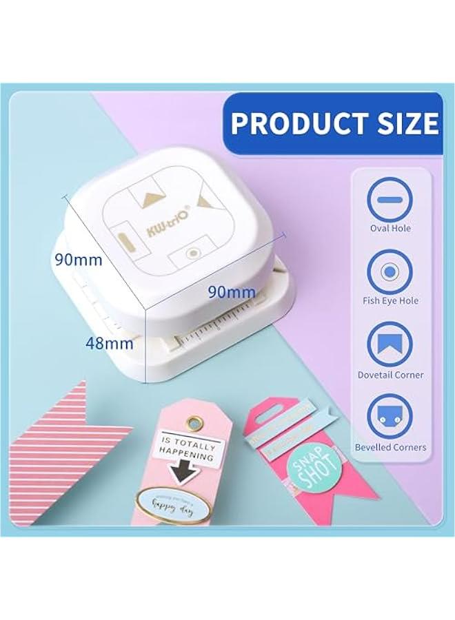 4-in-1 Paper Crafts Tag Punch, 2024 Gift Marker Punch, Crafting Paper Punches for Card Making Scrapbooking DIY Projects - Image 2