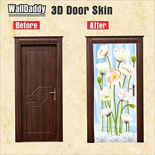 WallDaddy Wallpaper Extra Large Self Adhesive Model (SketchFLowersDoorSkin) Size (990x2130) MM for Walls, Doors, Furniture - Image 2