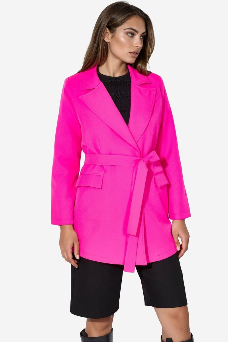 Jennyfer Short Belted Shawl-collar Blazer - Image 1