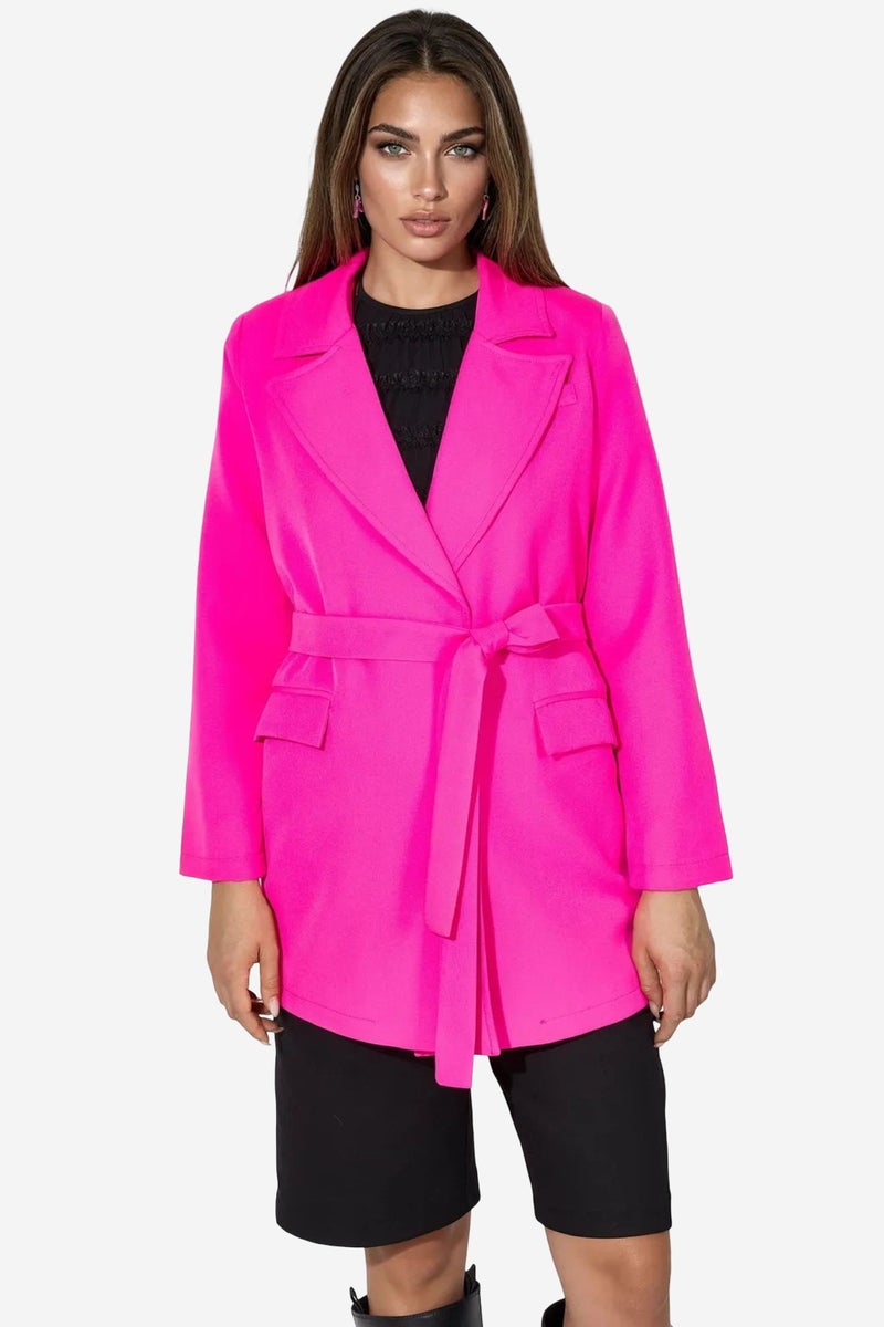 Jennyfer Short Belted Shawl-collar Blazer - Image 2