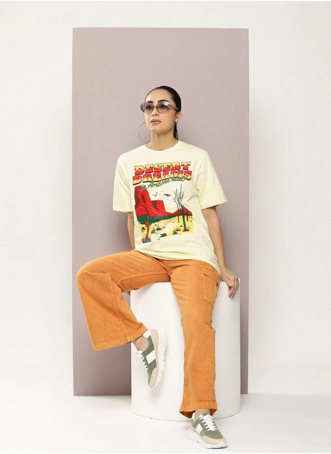 Dillinger Oversized Desert Dreams Graphic Print T-Shirt by Styli