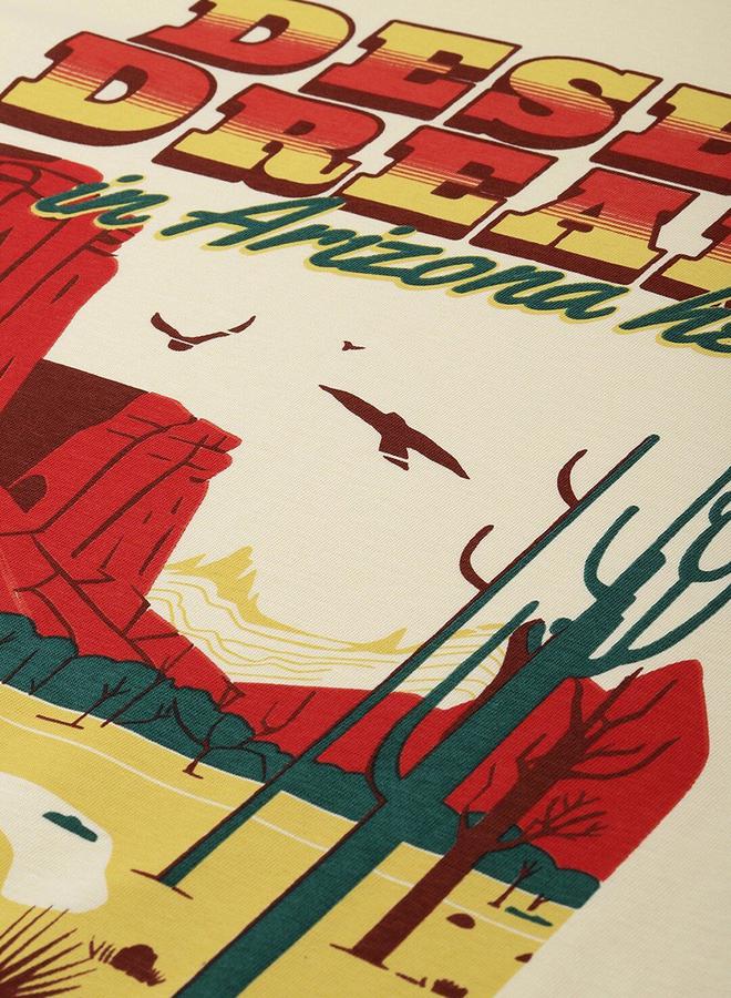 ديلينجر تيشيرت ديليجر مطبوع برسومات أحلام الصحراء كبير الحجم - Image 2