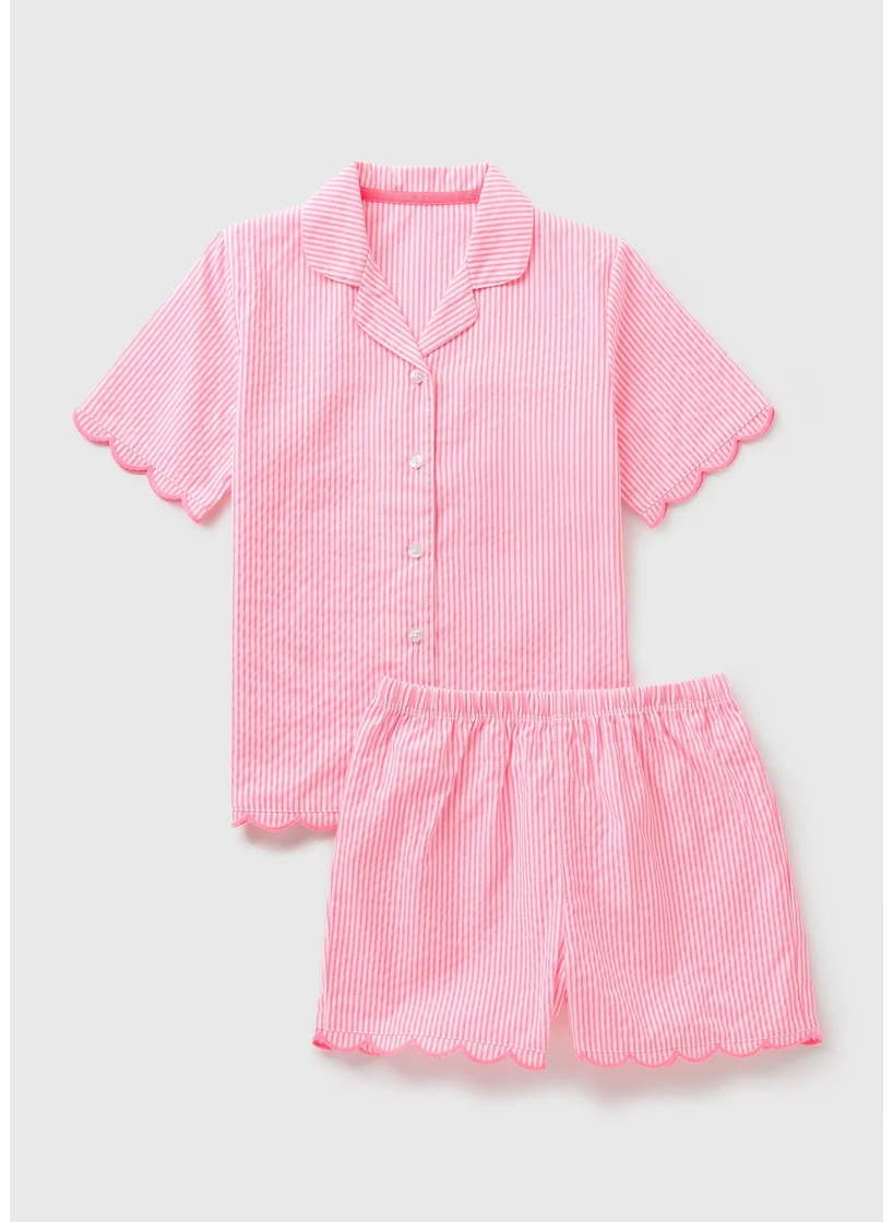 Matalan Girls Pink Stripe Pyjama Set