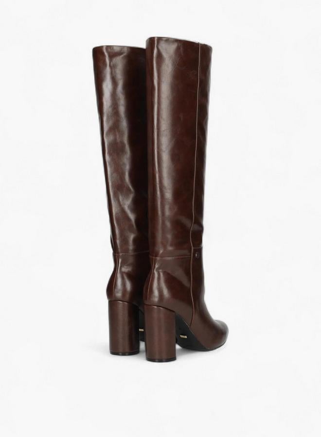 MEXX Solid High Shaft Boots with Block Heel - Image 3