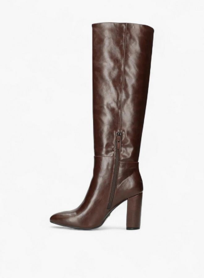 MEXX Solid High Shaft Boots with Block Heel - Image 4