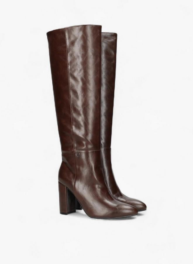 MEXX Solid High Shaft Boots with Block Heel - Image 1