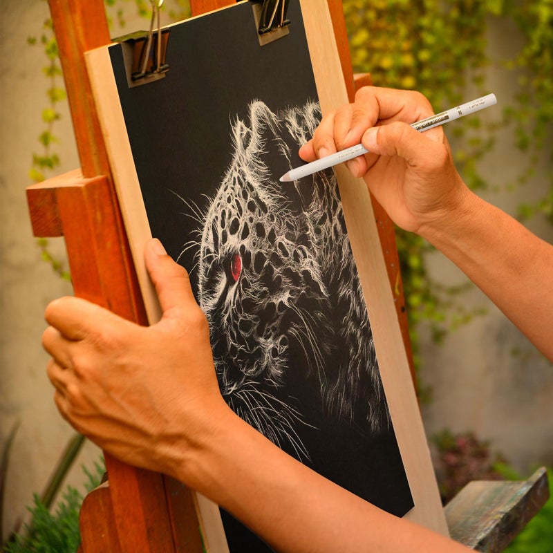 KALOUR White Charcoal Pencils Drawing Set, Professional 6 Pieces White Sketch Pencils for Drawing, Sketching, Shading, Blending, Chalk for Beginners & Artists - Image 5