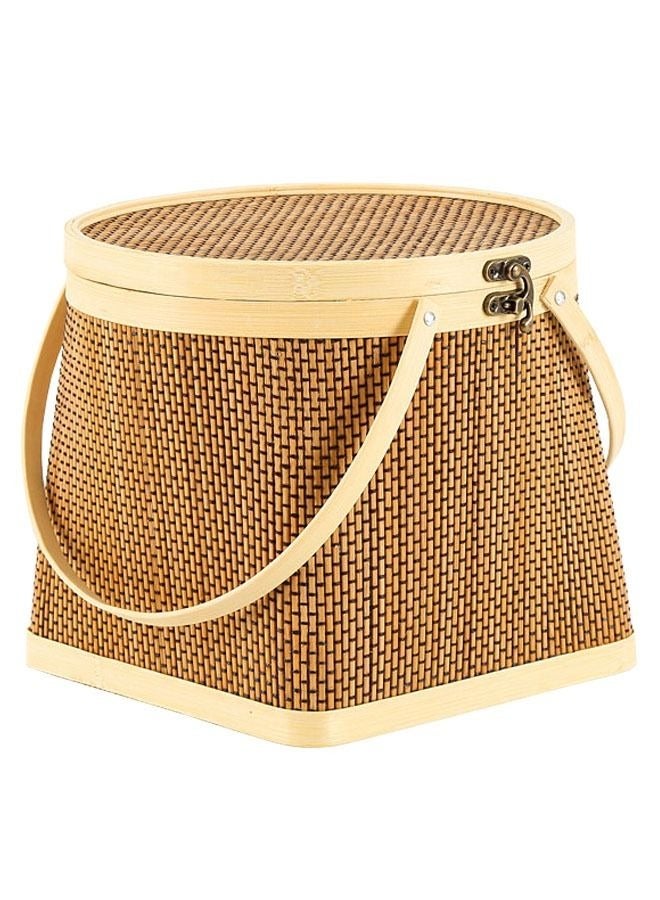 NKX Portable Bamboo Basket Gift Storage Basket Gift Box - Image 1