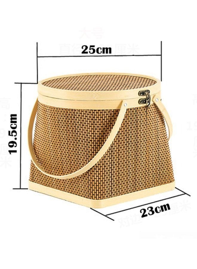 NKX Portable Bamboo Basket Gift Storage Basket Gift Box - Image 4