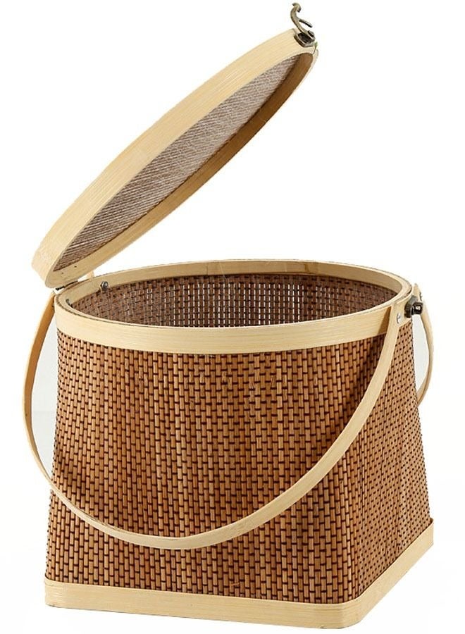 NKX Portable Bamboo Basket Gift Storage Basket Gift Box - Image 2