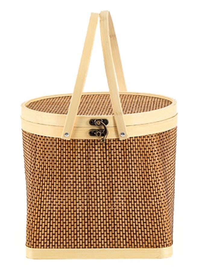 NKX Portable Bamboo Basket Gift Storage Basket Gift Box - Image 3