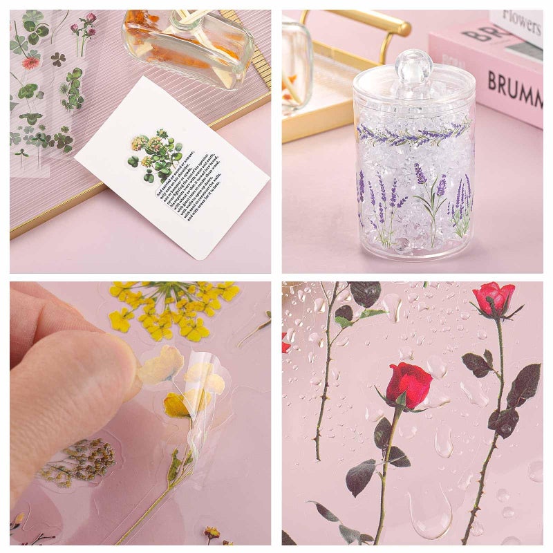 LoveBB 42 Sheets (600Pcs) Natural Flower Stickers for Scrapbooking, Floral Resin Stickers Decals Botanical Journaling Sticker for Junk Journal Bullet Planner Scrapbook Supplies - Image 3