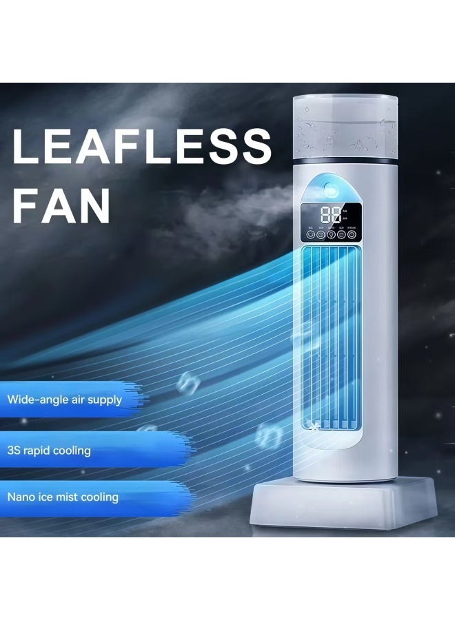 مروحة برجية محمولة بـ 6 مستويات سرعة ورياح رذاذ بدون شفرات مع مروحة متذبذبة لغرفة النوم أو غرفة المعيشة أو المكتب - Image 4