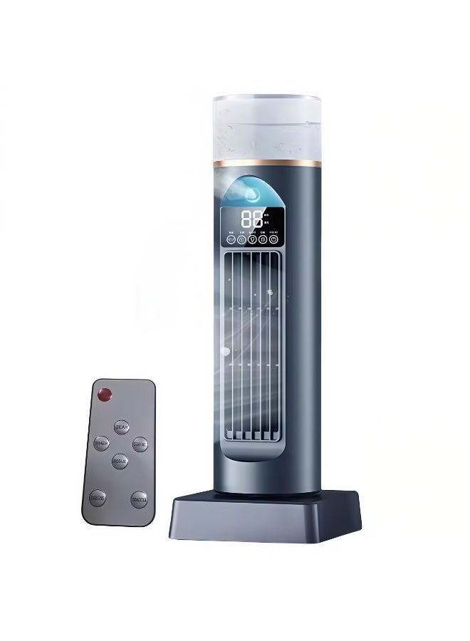 مروحة برجية محمولة بـ 6 مستويات سرعة ورياح رذاذ بدون شفرات مع مروحة متذبذبة لغرفة النوم أو غرفة المعيشة أو المكتب - Image 1