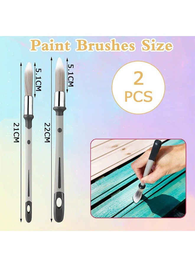 Urit 2 Pcs Small Paint Brush, Trim Brush Coloring Painting Brush, for House Wall Corners Paint Edger  - Image 2